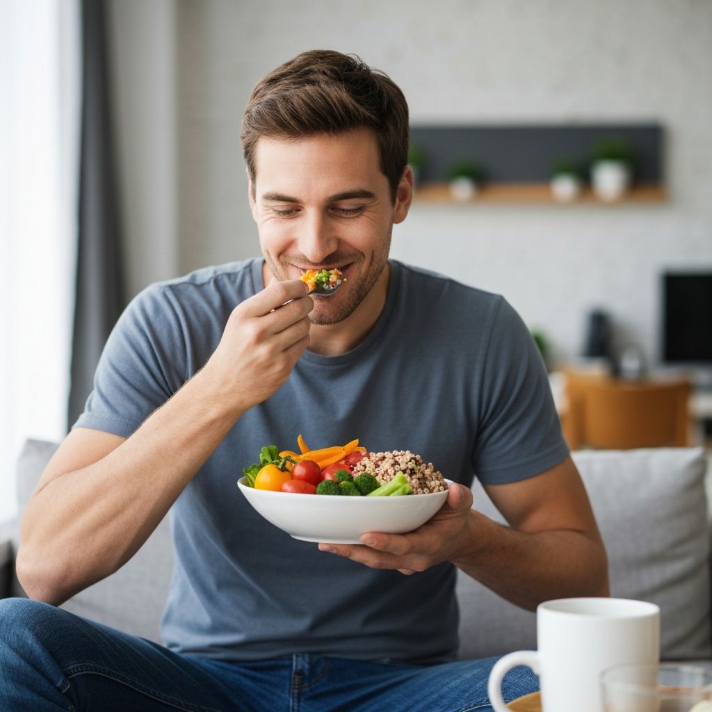 Healthy meal with vegetables and grains